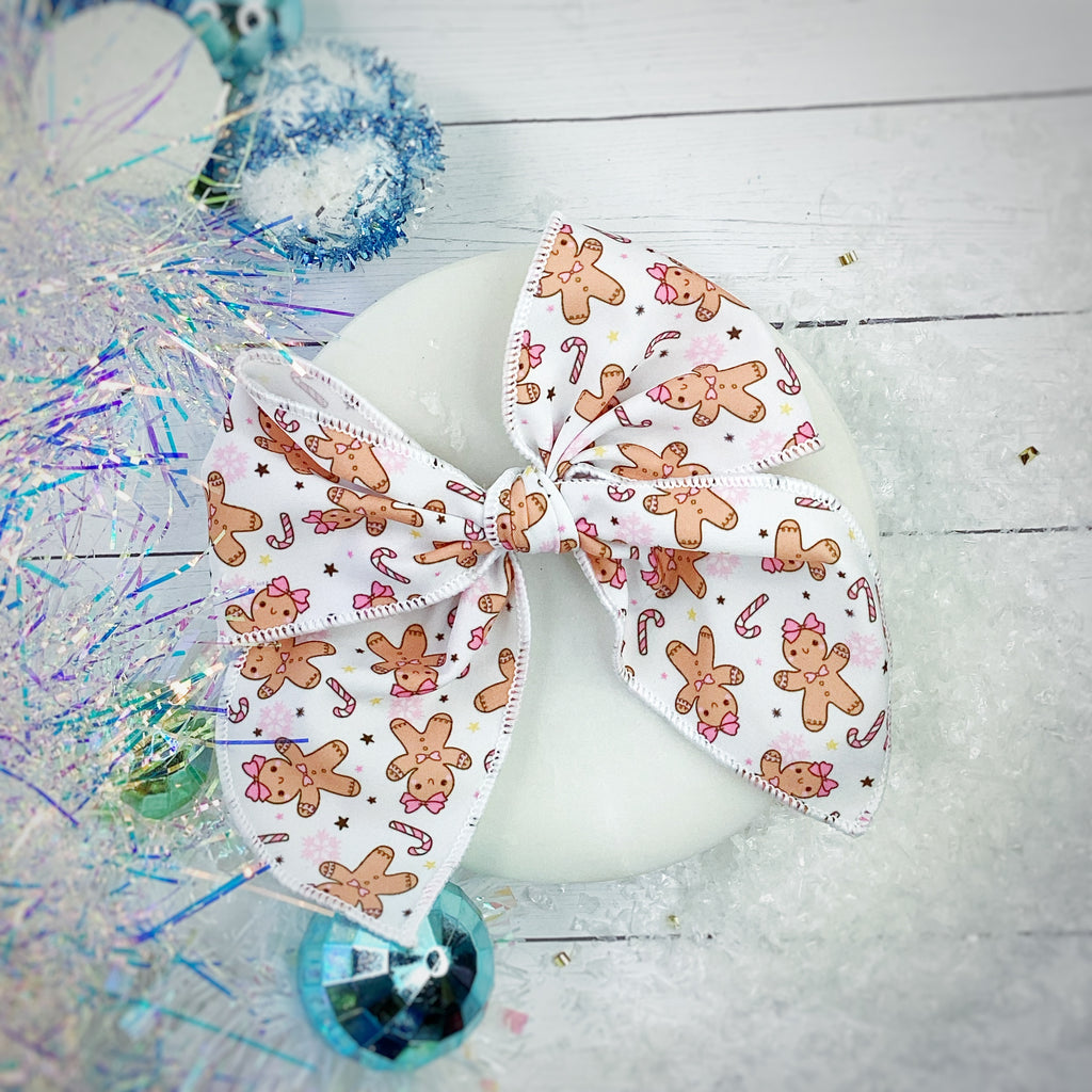 Cutie Gingerbread Girls Bow Strip, Headband and Scrunchie Collection