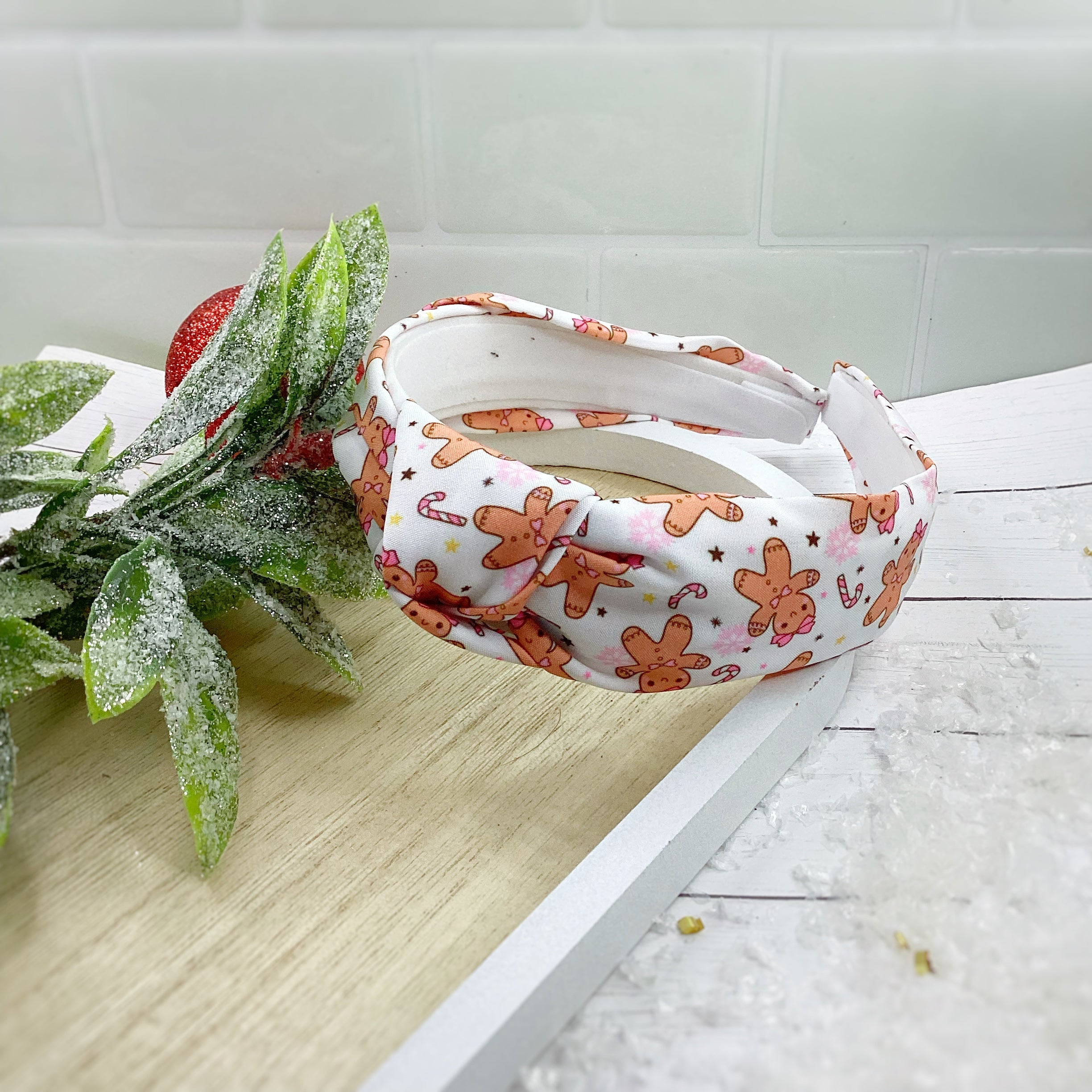 Cutie Gingerbread Girls Bow Strip, Headband and Scrunchie Collection