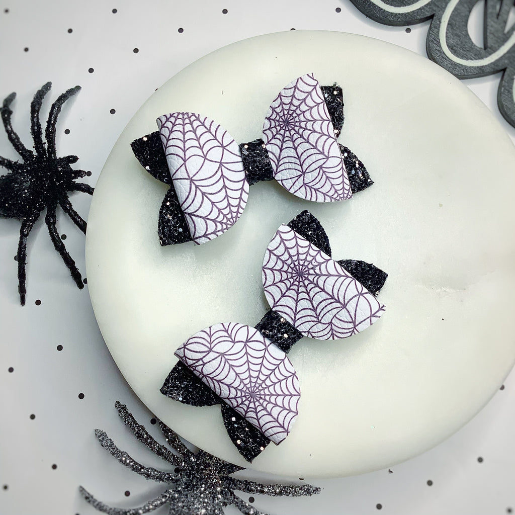 Spiderwebs Riley Bow and 3.5” Faux Leather Bow Collection