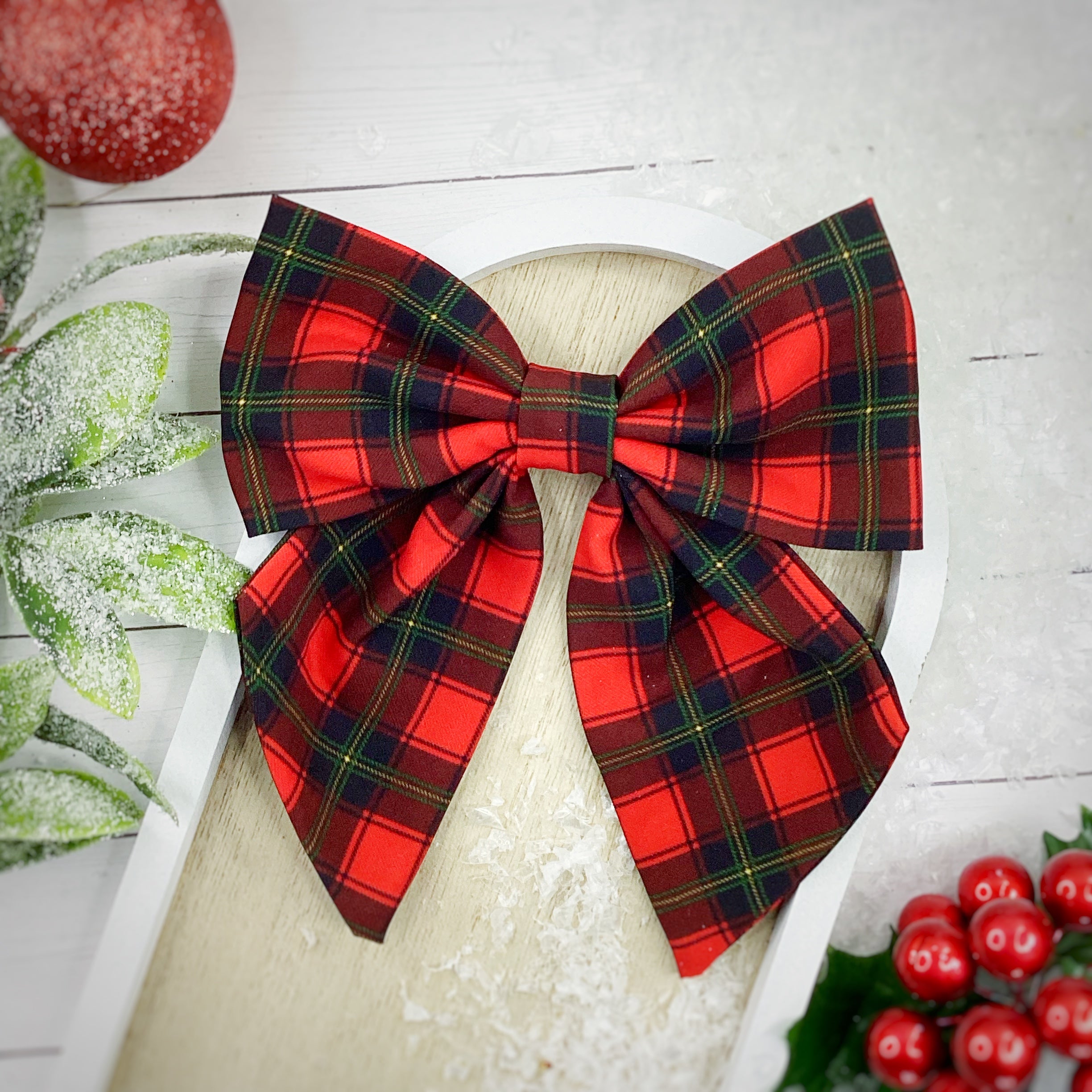 Christmas Tartan Finished Bow
