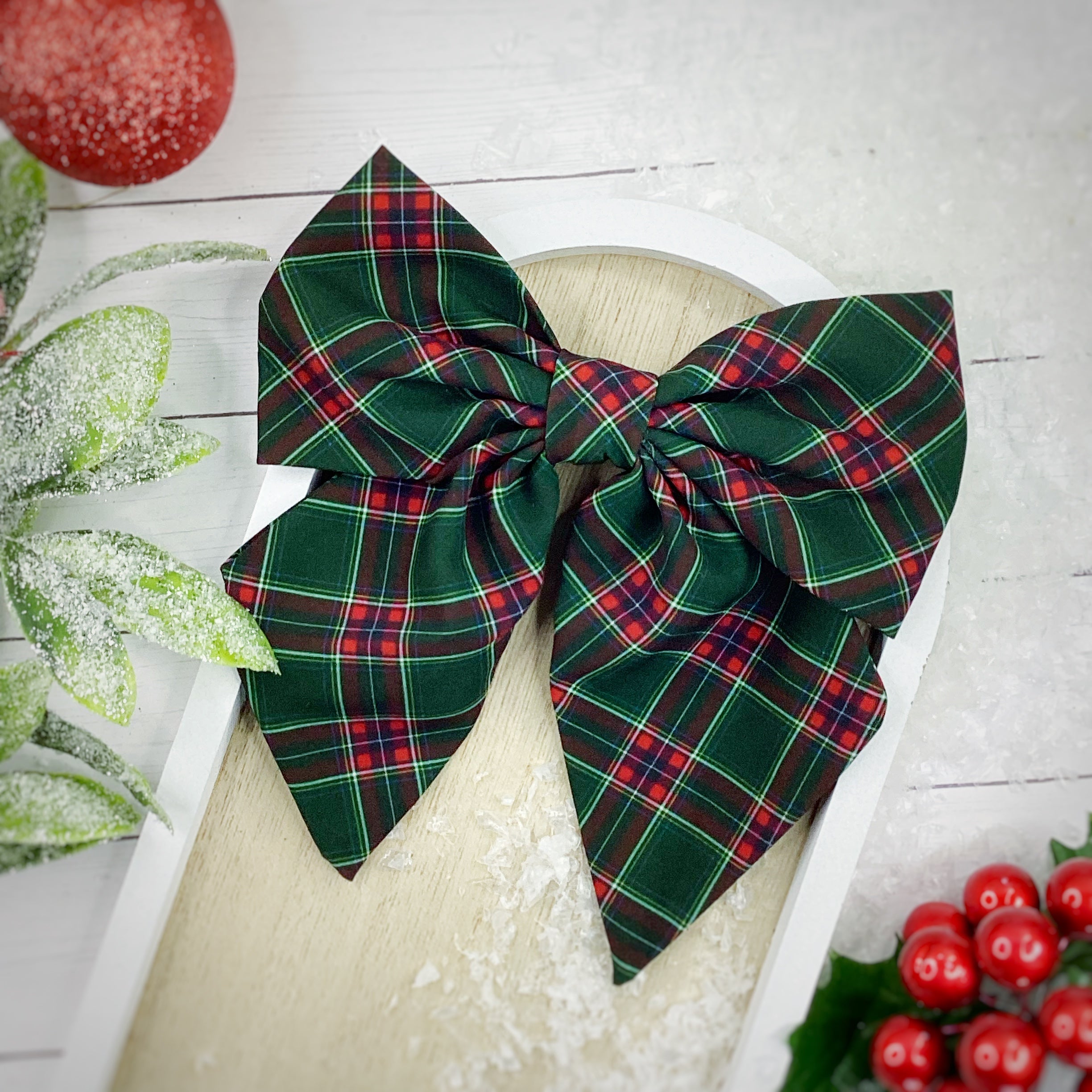 Christmas Tartan Finished Bow