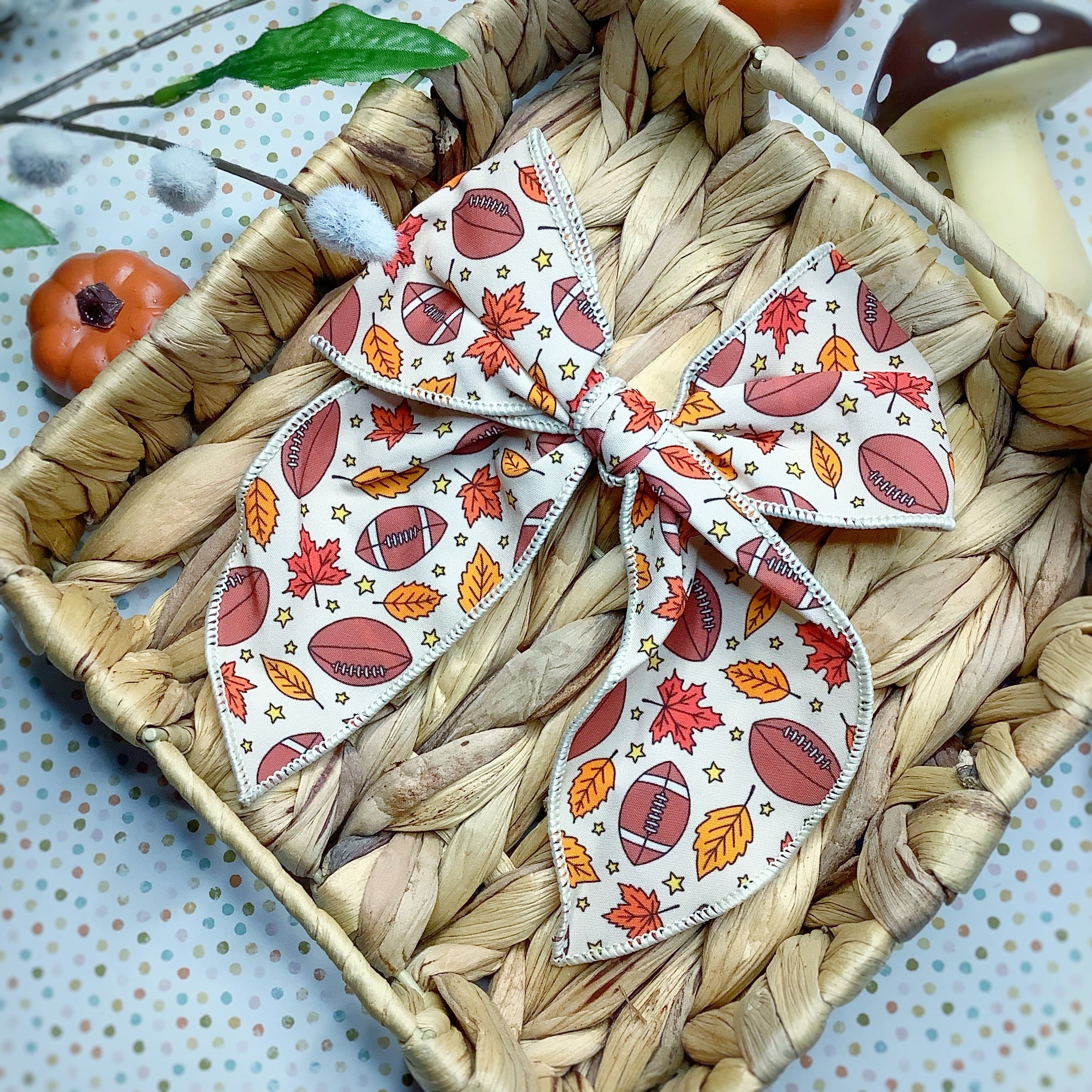 Fall Football Bow Strip, Headband and Scrunchie Collection