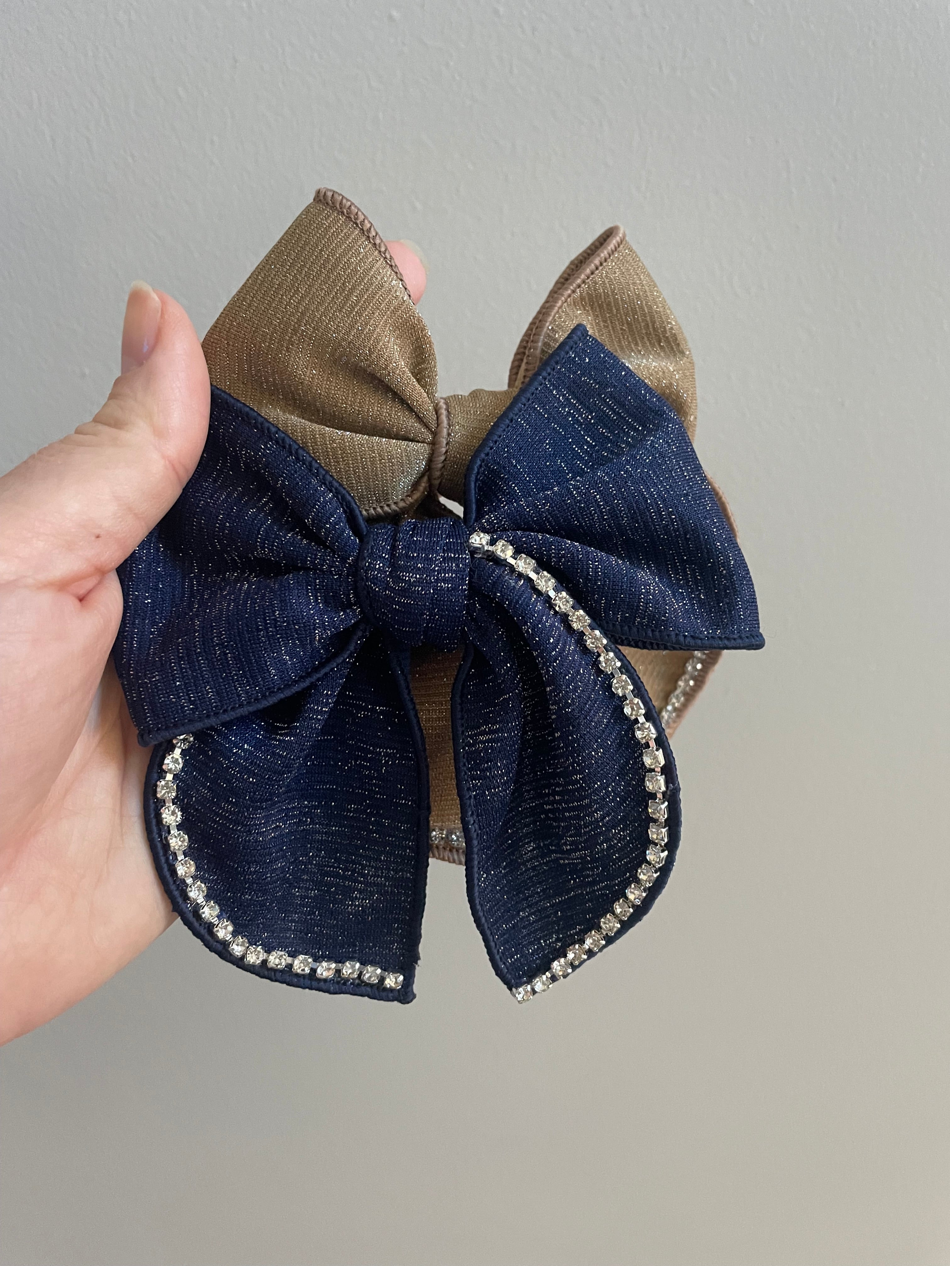 School Uniform Rhinestone Pre-Tied Bow Strips