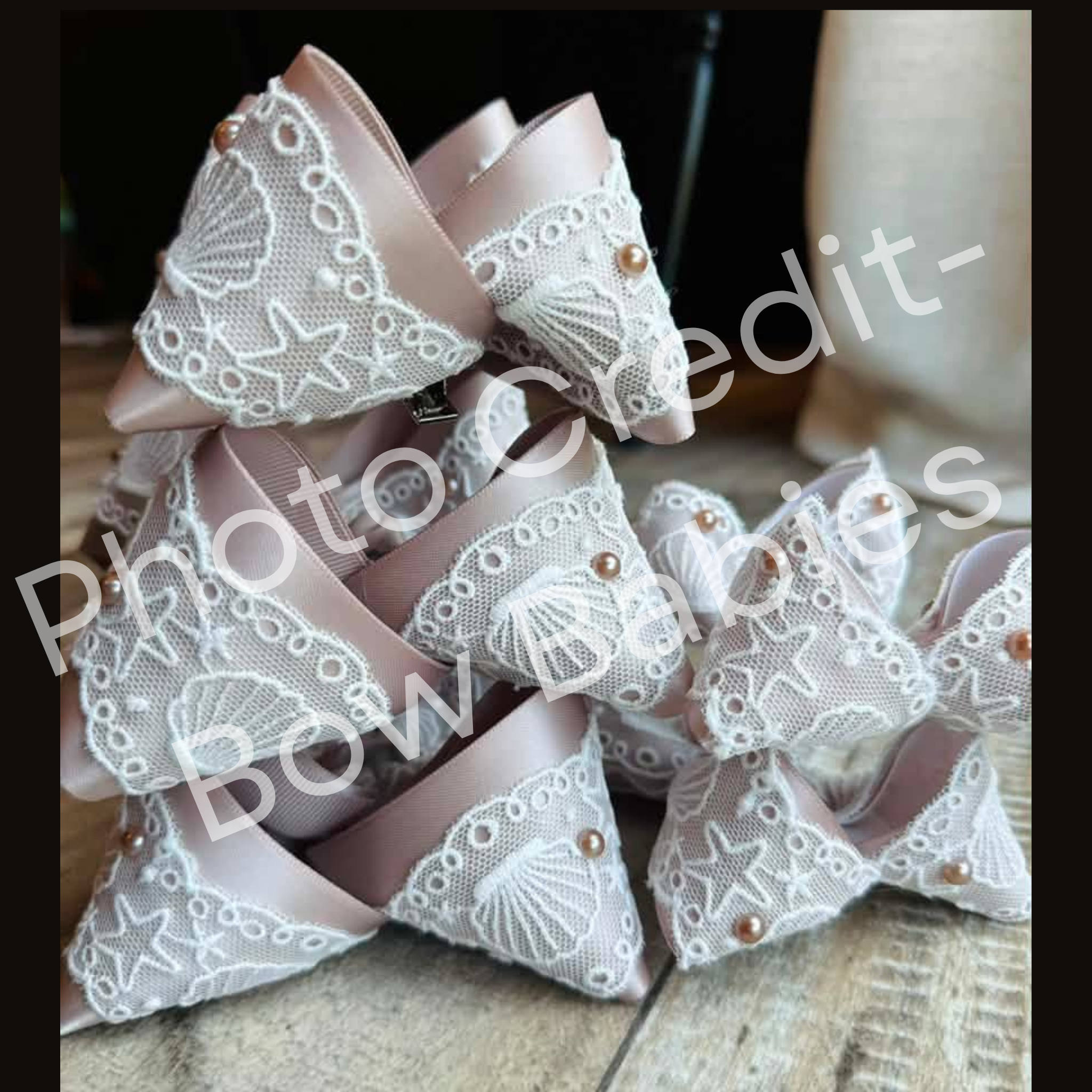 Custom Shell and Starfish Girl Lace Trim- RTS