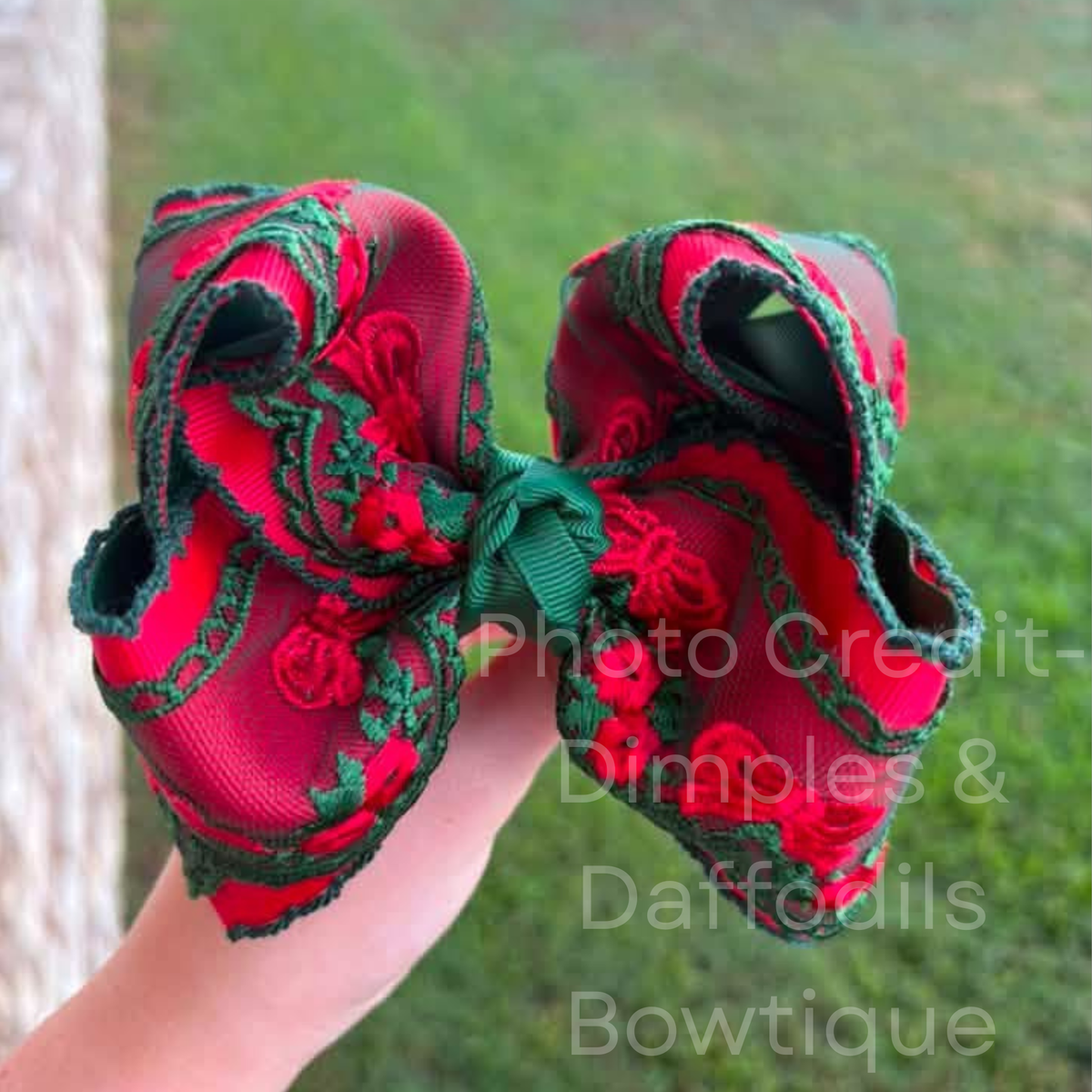 Christmas Garland and Bows Custom Lace- RTS