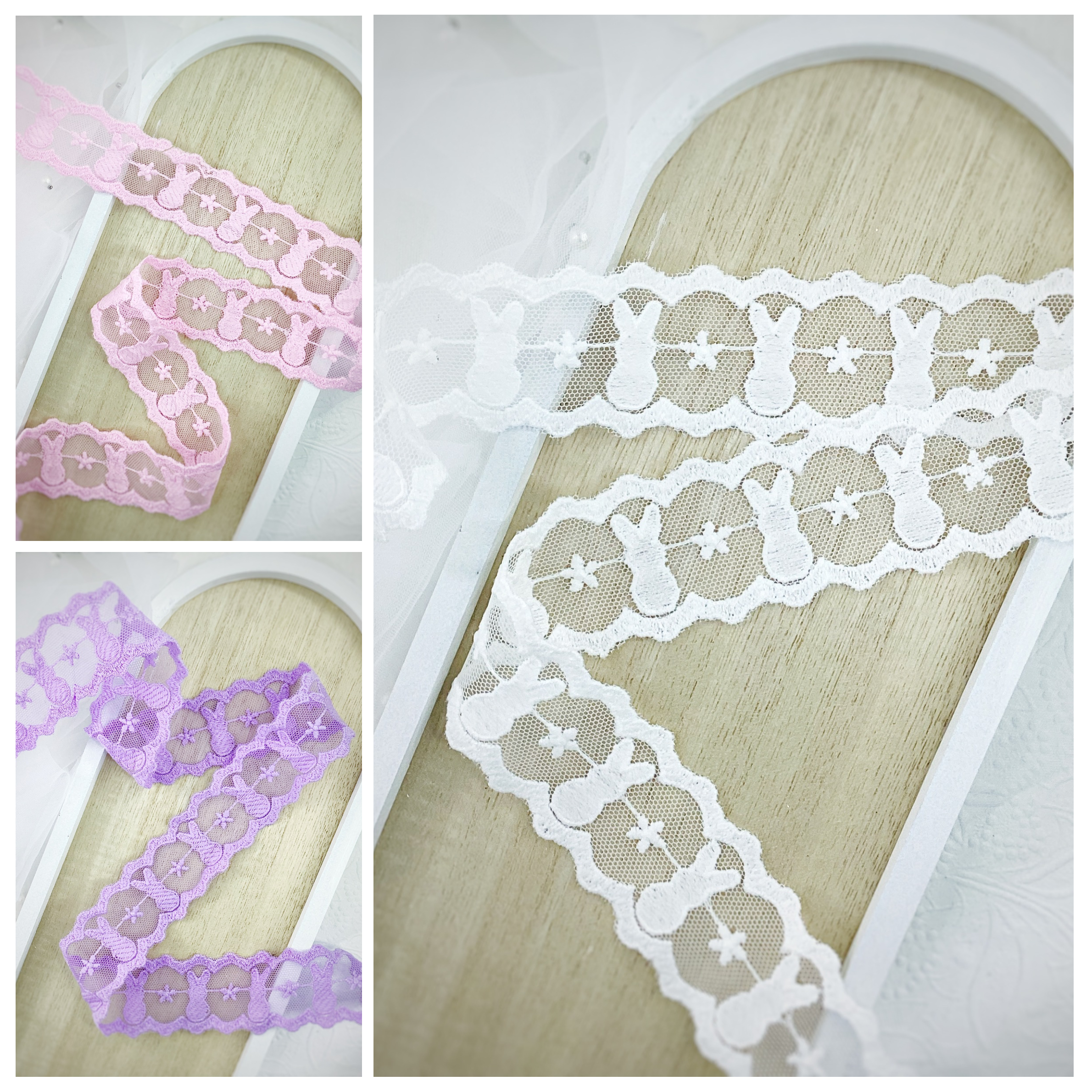 Custom Bunny Silhouette Lace Trim