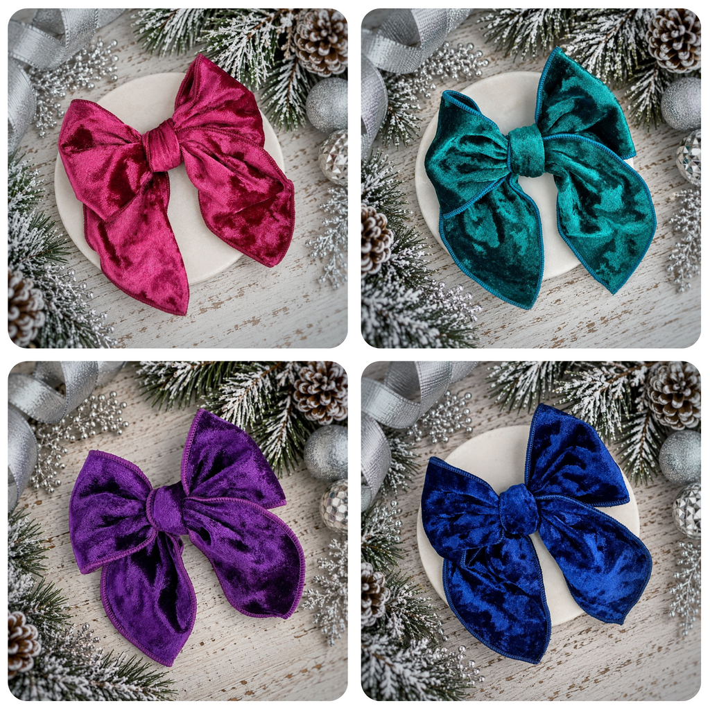 Jewel Velvets 5.5” Pre-Tied Crushed Velvet Collection