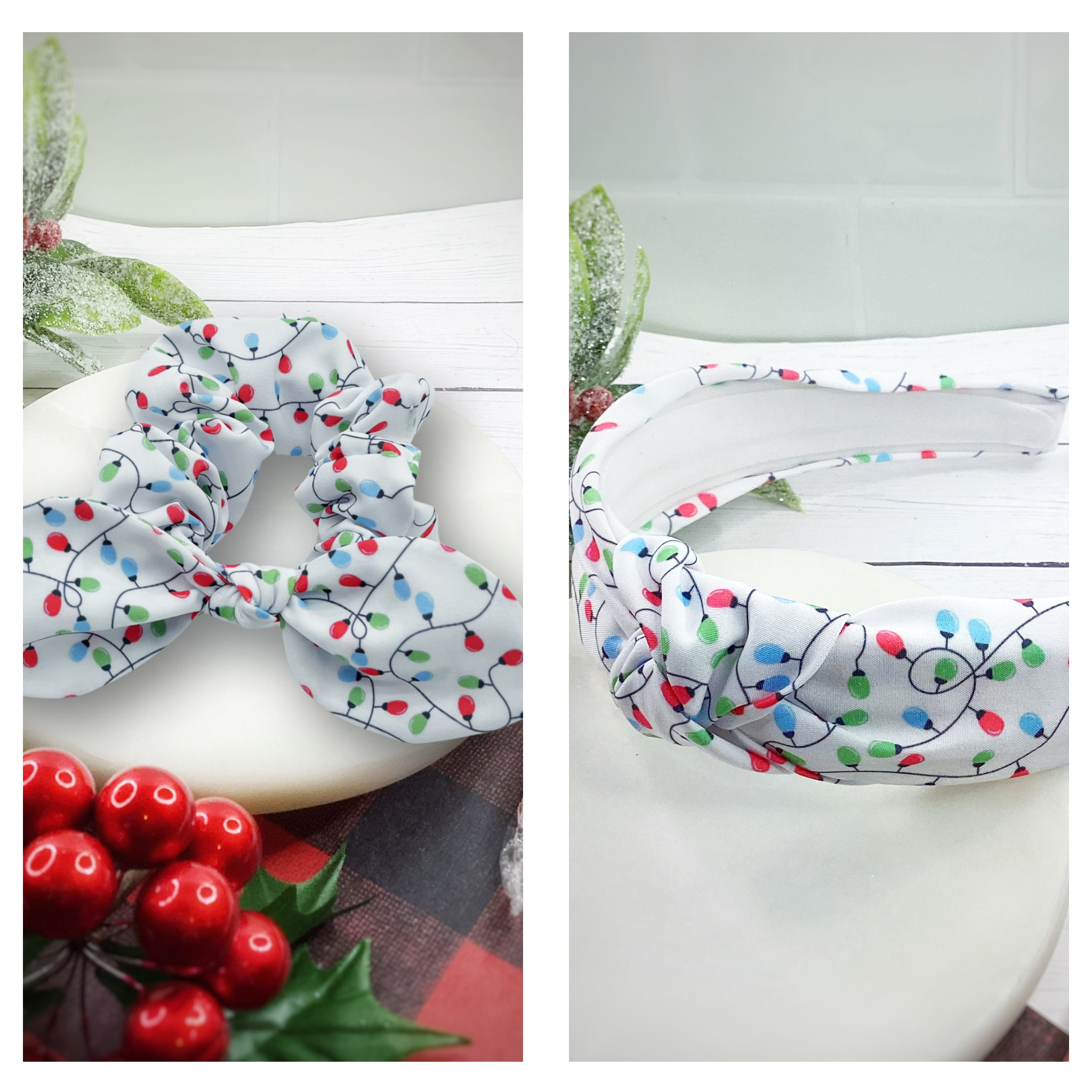 Twinkle Christmas Lights Headband and Scrunchie Collection