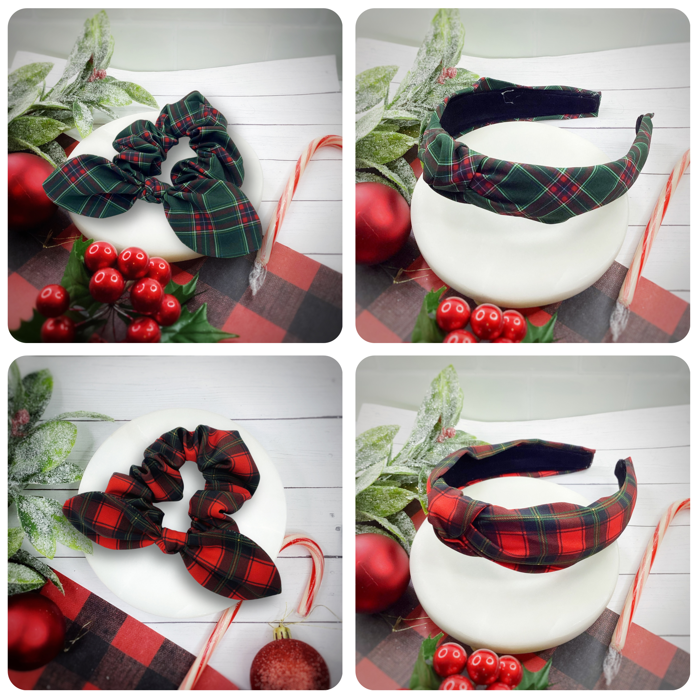 Christmas Plaid Headband and Scrunchie Collection