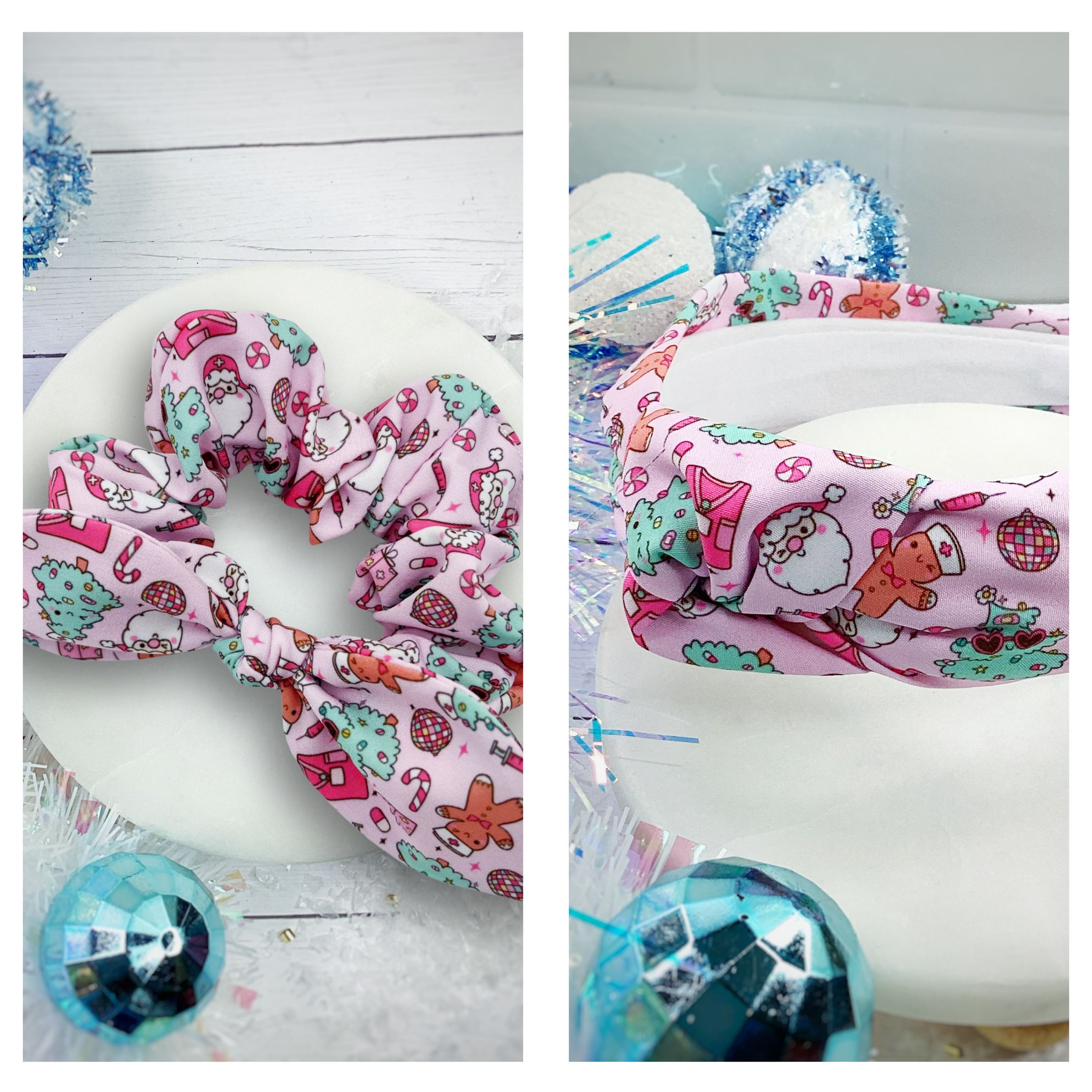 Christmas Healthcare Headband and Scrunchie Collection