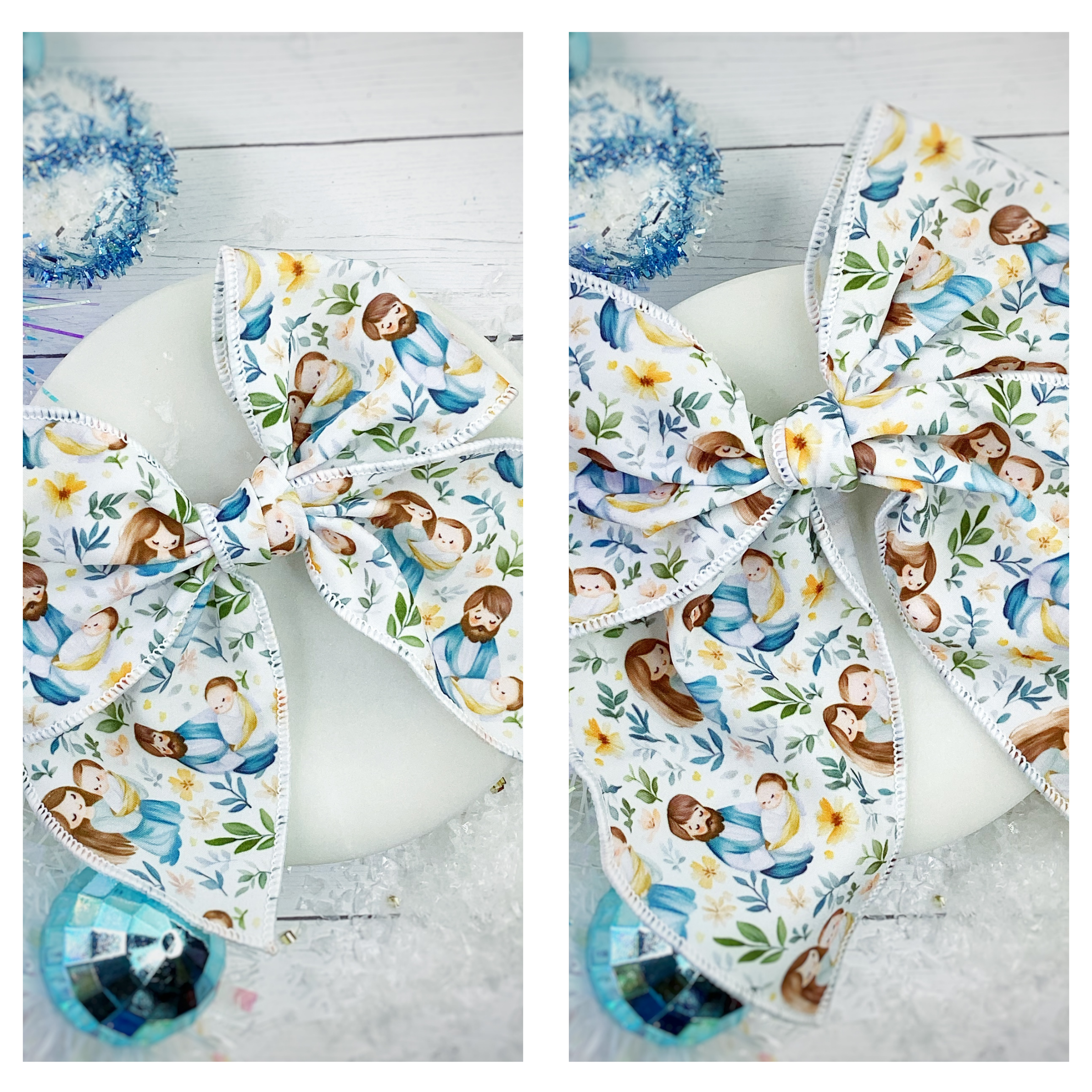 Baby Jesus, Mary and Joseph Pre-Tied Bow Strip Collection