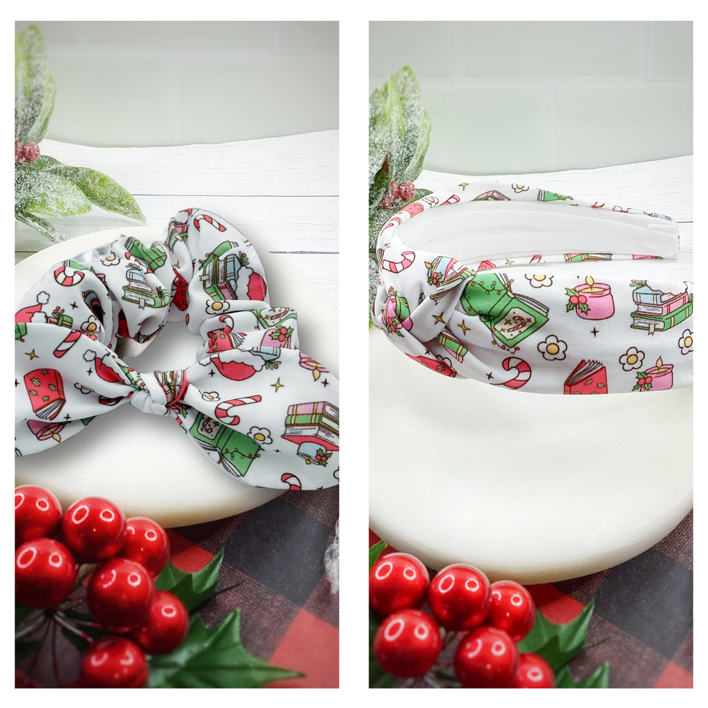 We Love Reading and Christmas Teacher Headband and Scrunchie Collection