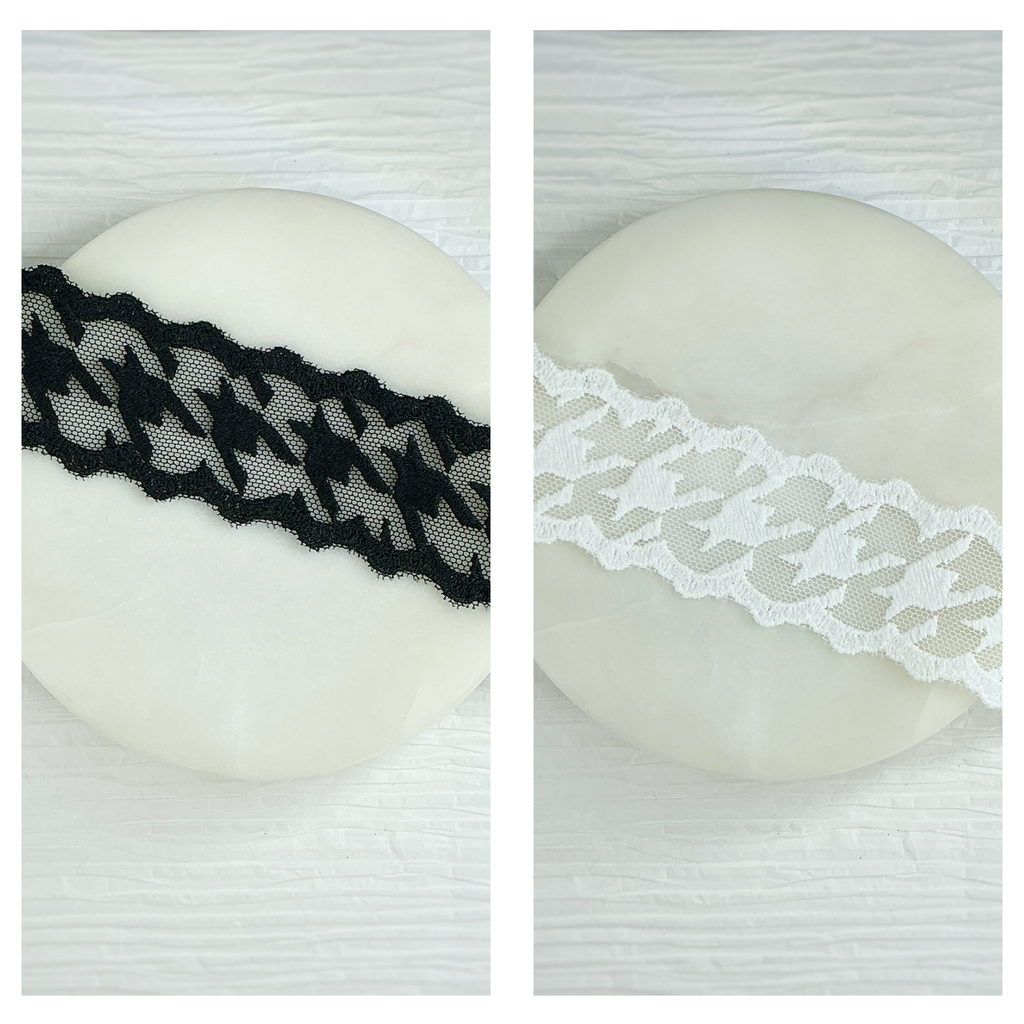 Custom Houndstooth Lace Trim- RTS