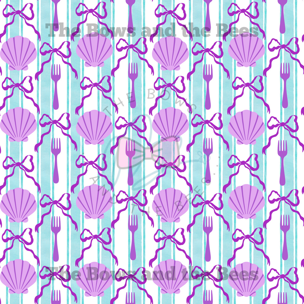 Under the Sea Shells | Striped Beach Seamless Pattern