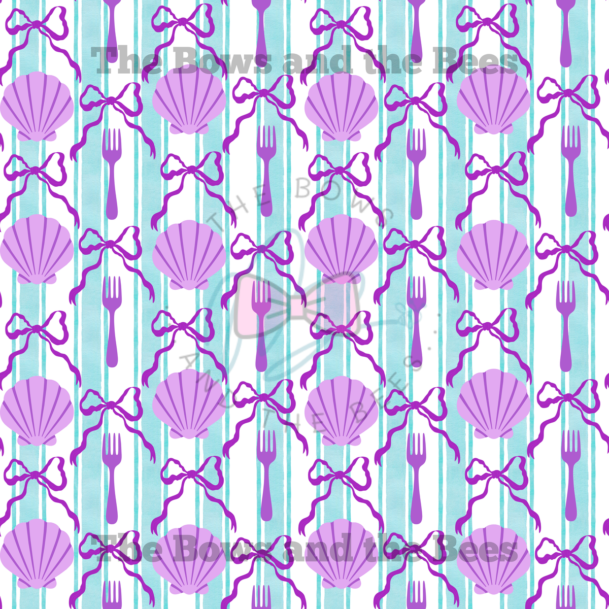 Under the Sea Shells | Striped Beach Seamless Pattern