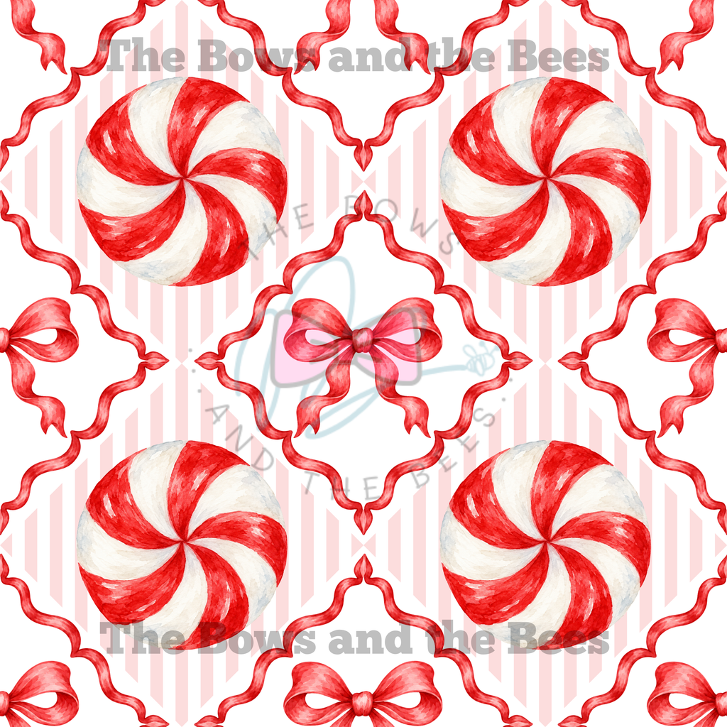 Peppermint Parlor | Trellis Christmas Seamless Pattern