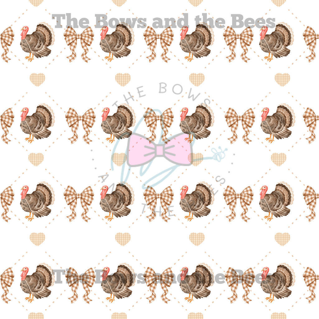 Gingham Country Turkey | Seamless Pattern