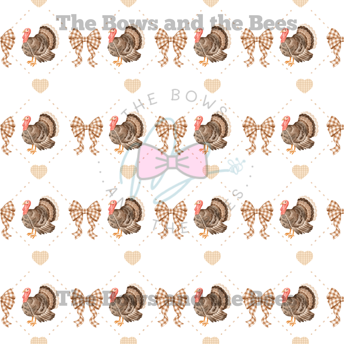 Gingham Country Turkey | Seamless Pattern