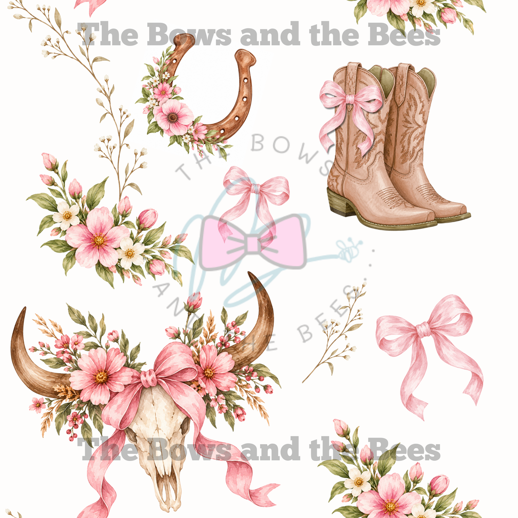Romantic Country Daydream | Cowgirl Boot Seamless Pattern