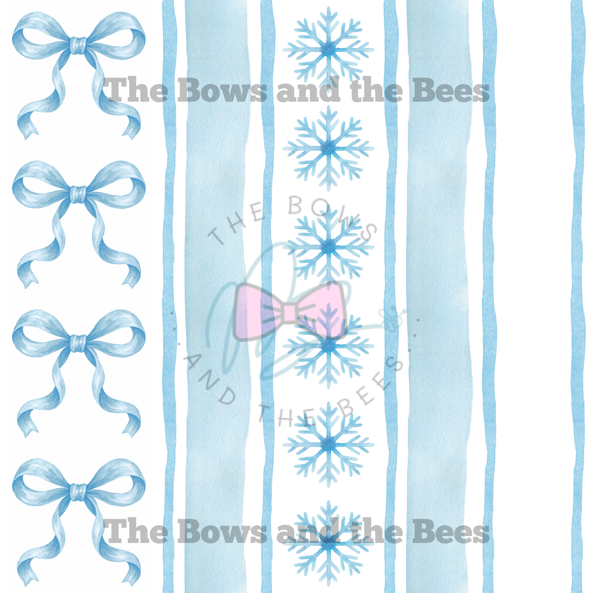 Winter Snowflake Stripes | Coquette Christmas Seamless Pattern