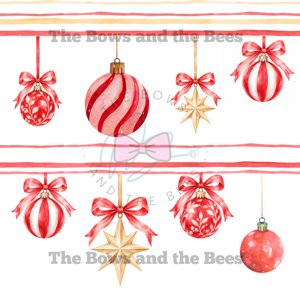 Hanging Luxe Ornaments | Christmas Seamless Pattern