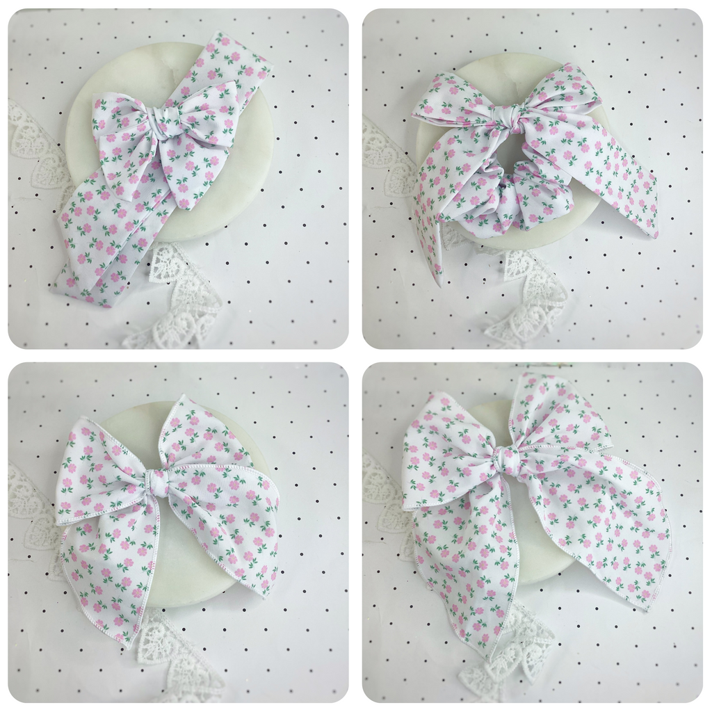 Chinoise Rose Bow Strip and Scrunchie Collection