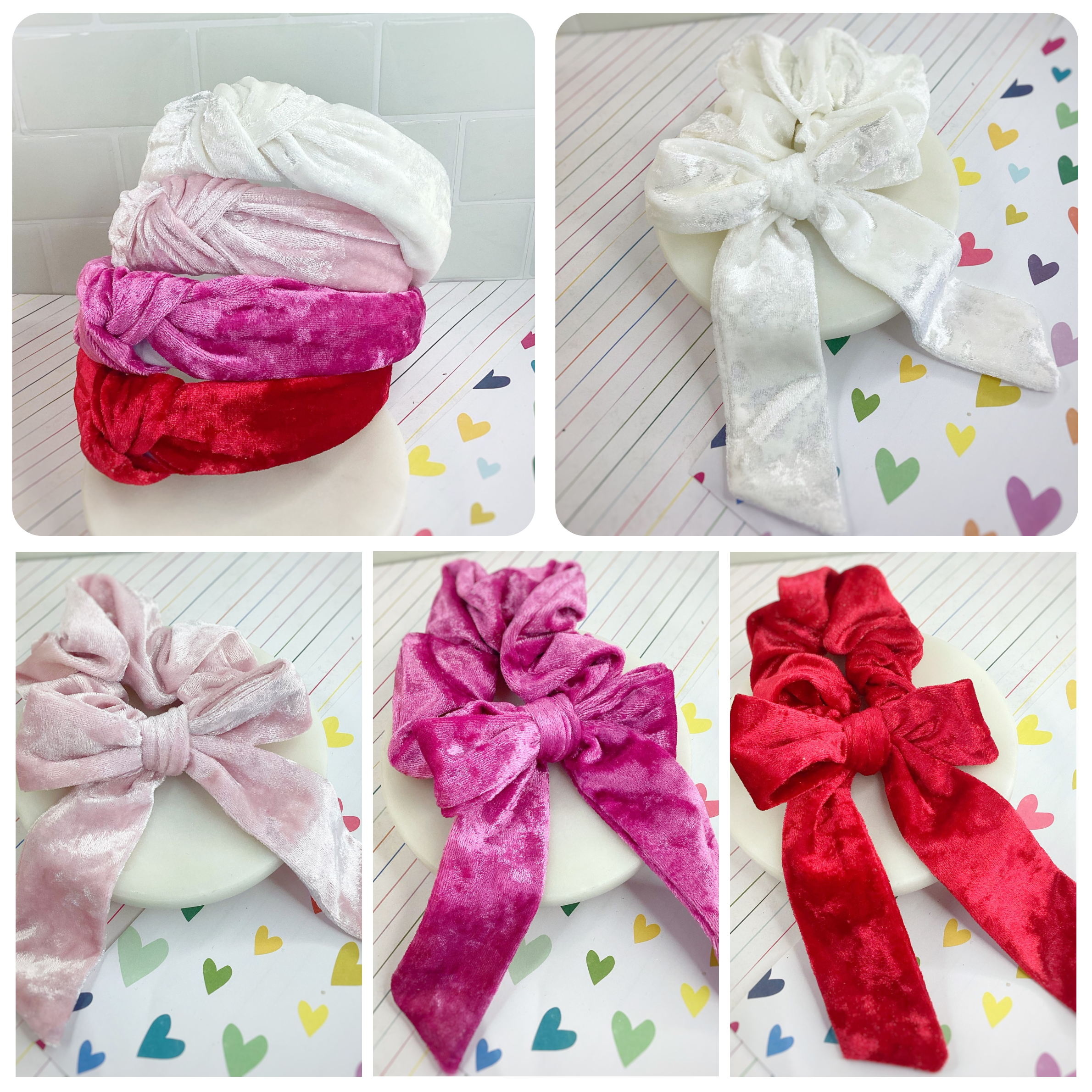 Crushed Velvet Headband and Bow Scrunchie Collections