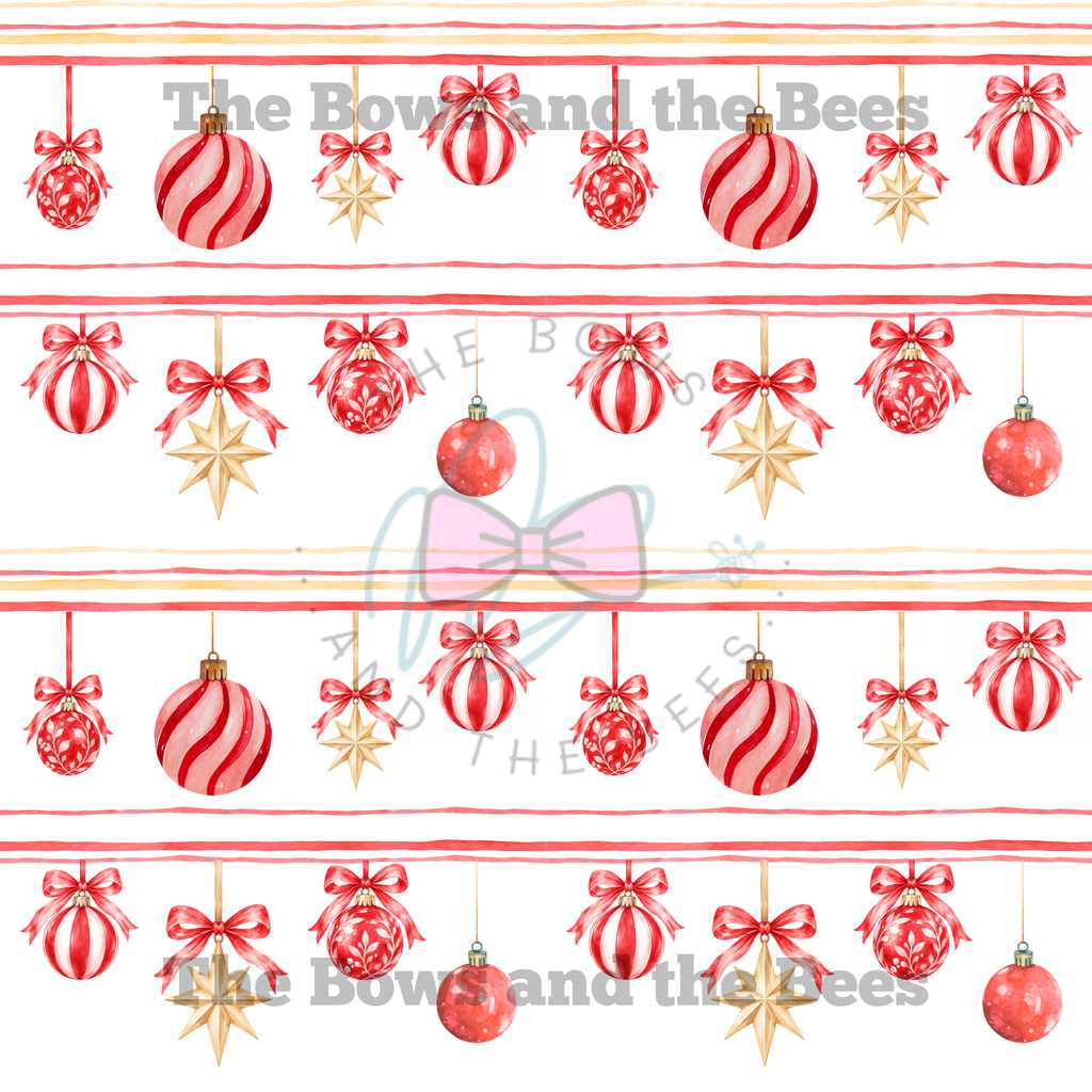 Hanging Luxe Ornaments | Christmas Seamless Pattern