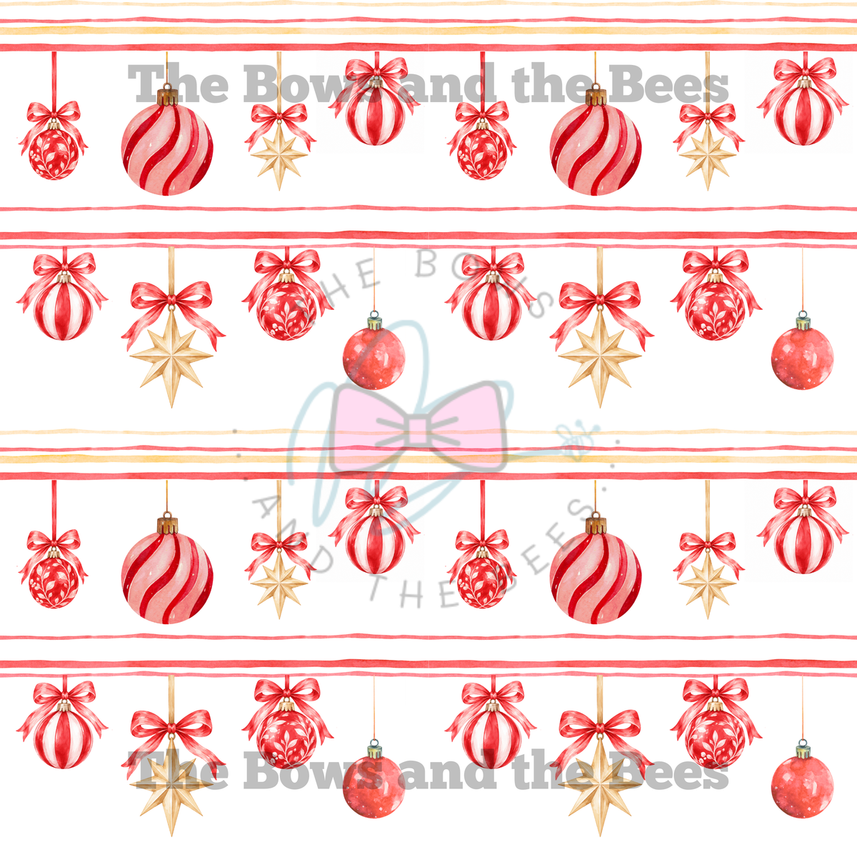Hanging Luxe Ornaments | Christmas Seamless Pattern