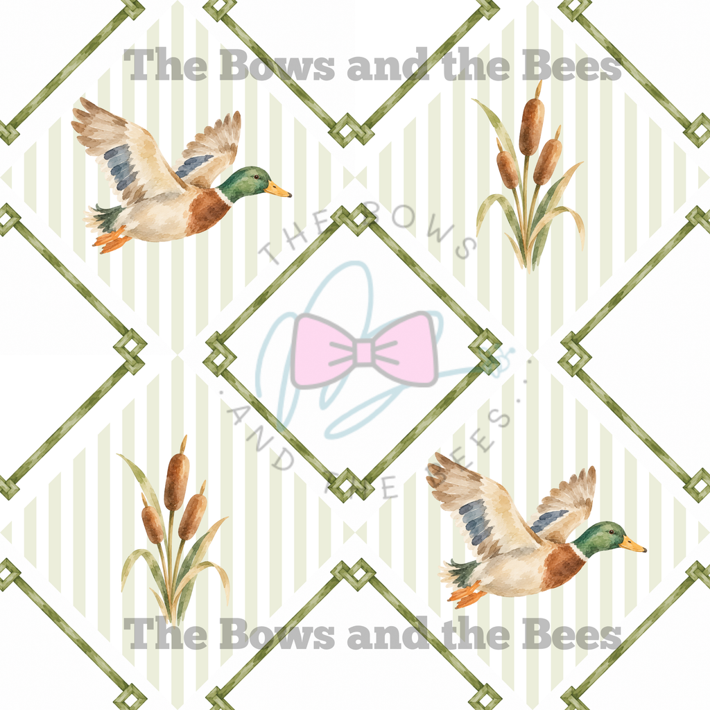 Cattails and Mallards | Hunting Seamless Pattern