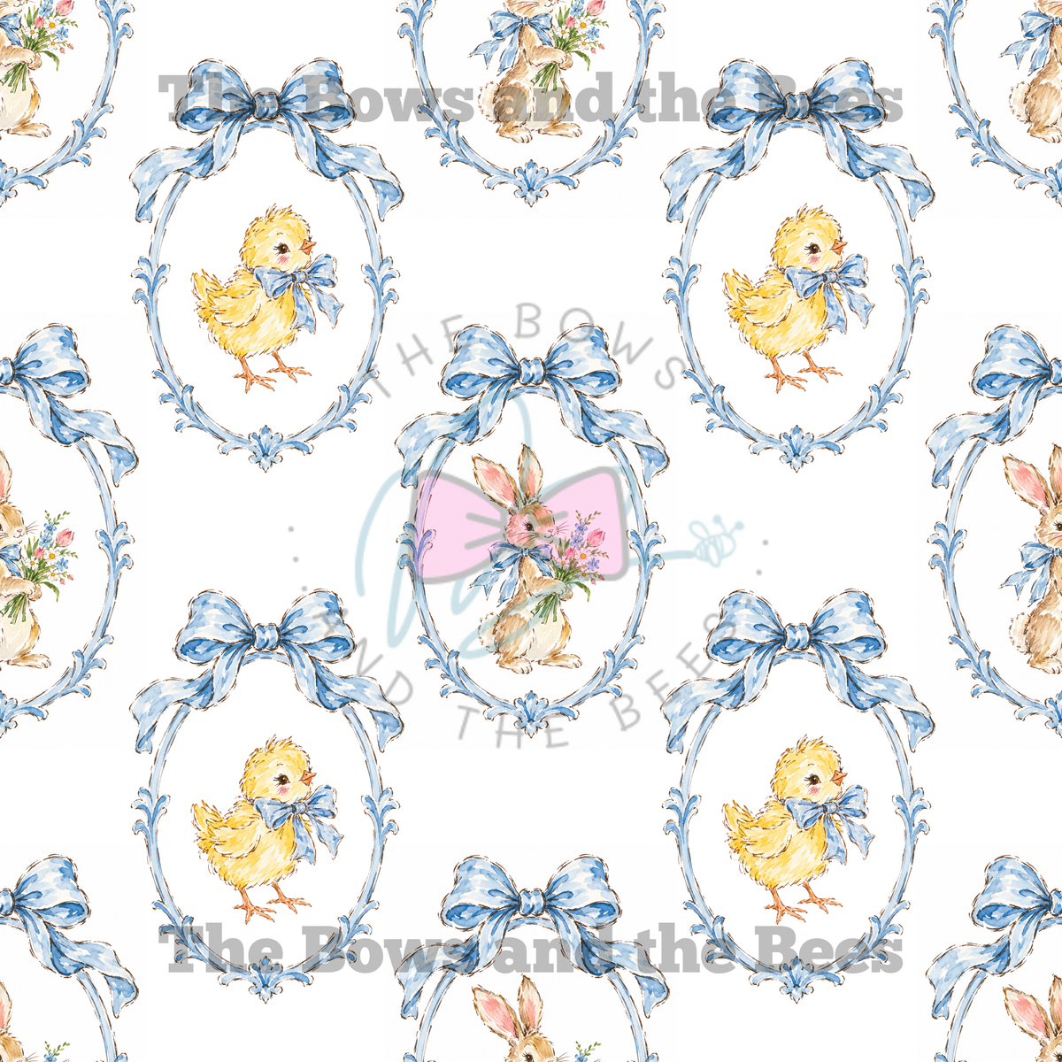 Mid-Century Easter | Mid-Century Watercolor Seamless Pattern
