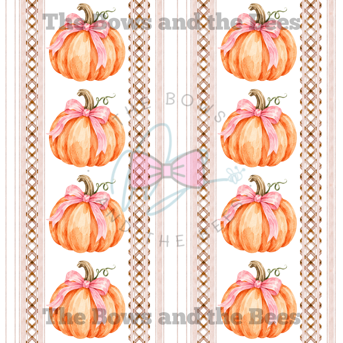 Brown Wicker Lattice Pumpkins | Striped Fall Seamless Pattern