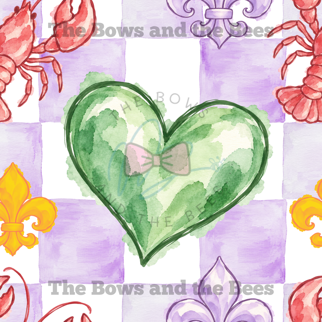 Mardi Gras Party Checker | Watercolor Seamless Pattern