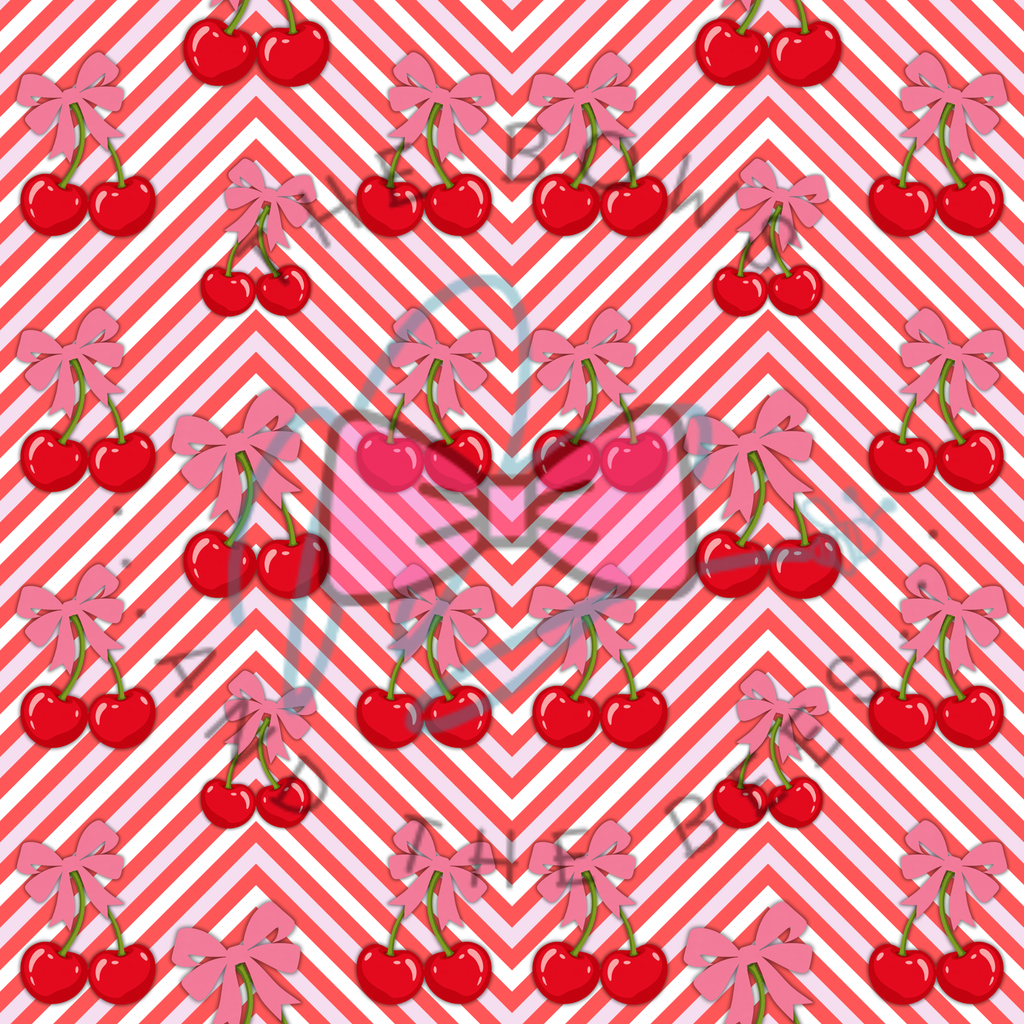 Sweet Cherry Stripes | Fruit Seamless Pattern