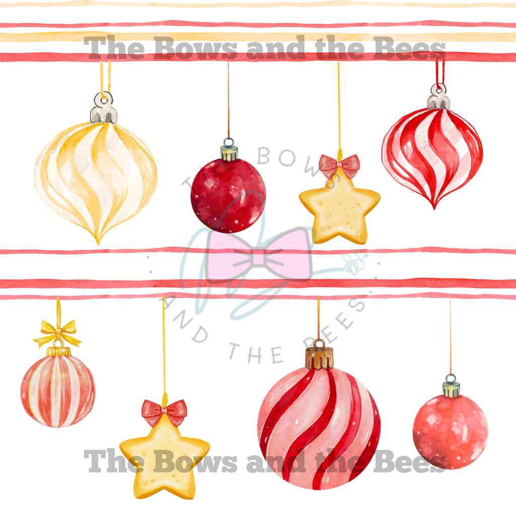 Hanging Luxe Ornaments | Christmas Seamless Pattern