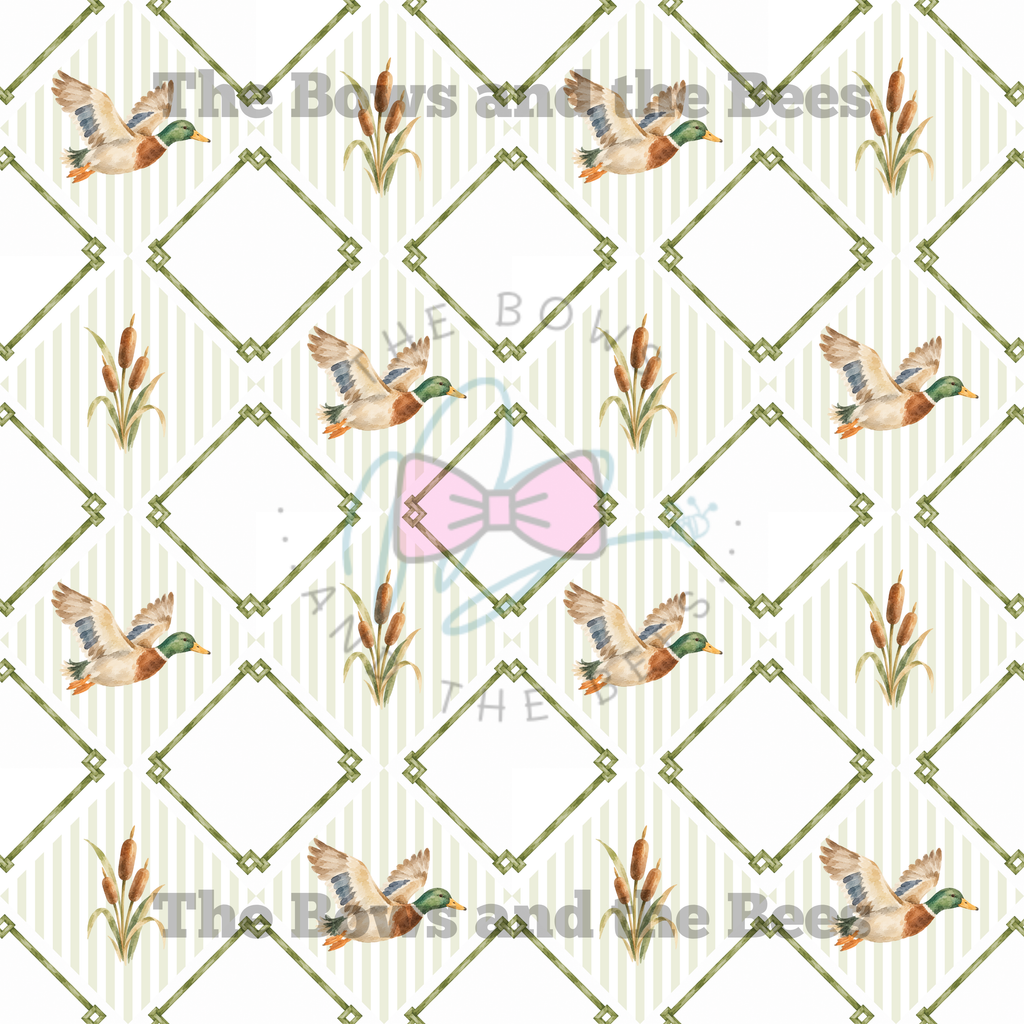 Cattails and Mallards | Hunting Seamless Pattern