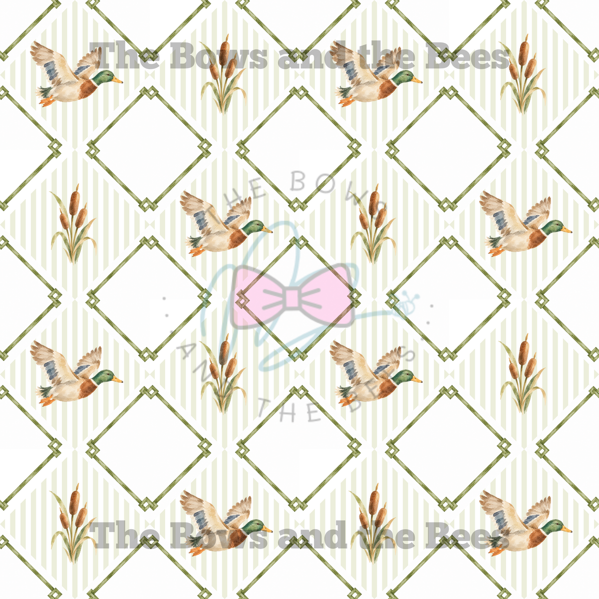 Cattails and Mallards | Hunting Seamless Pattern