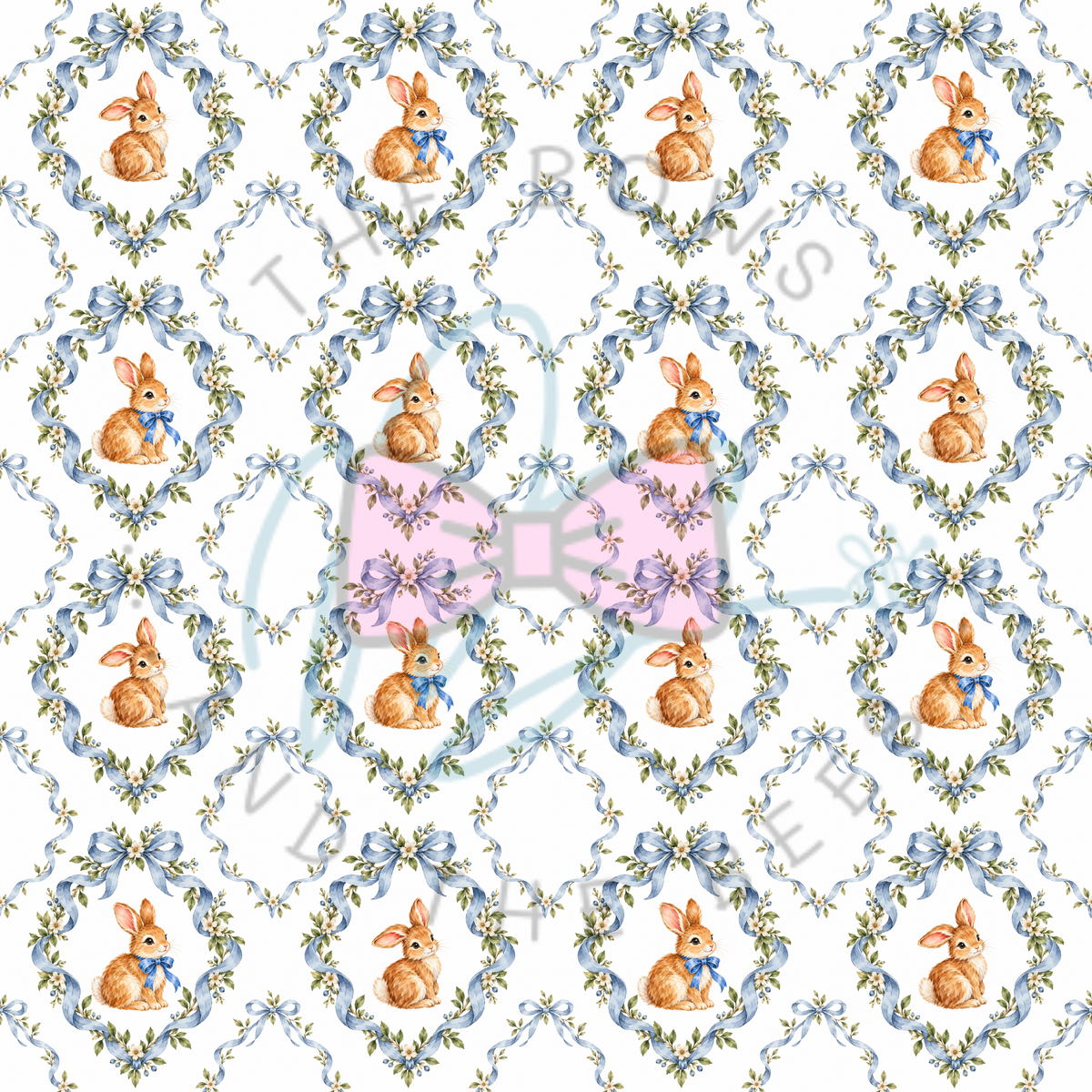 Bunny in Bloom | Vintage Watercolor Seamless Pattern