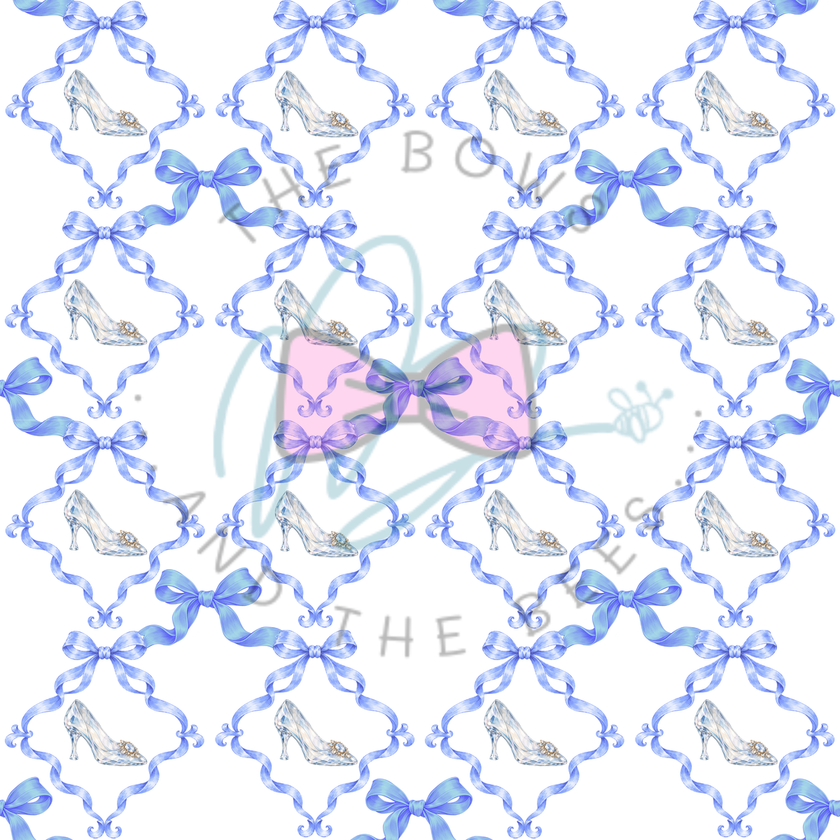Storybook Fairytale Glass Slipper Princess | Vintage Watercolor Seamless Pattern