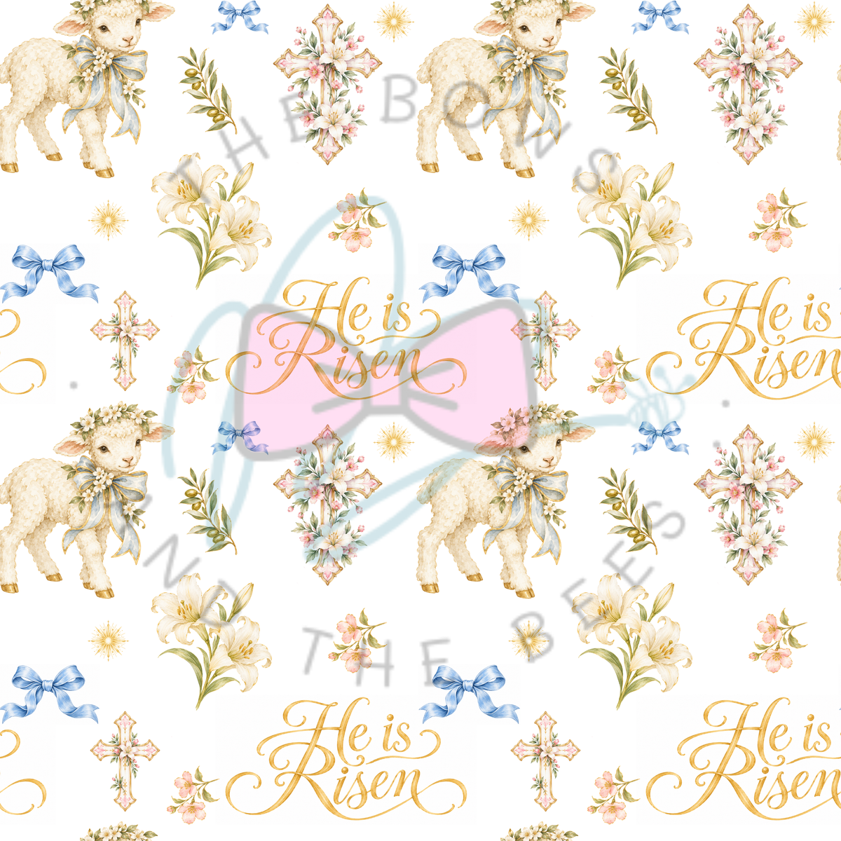 Lamb of God & He is Risen | Vintage Watercolor Seamless Pattern