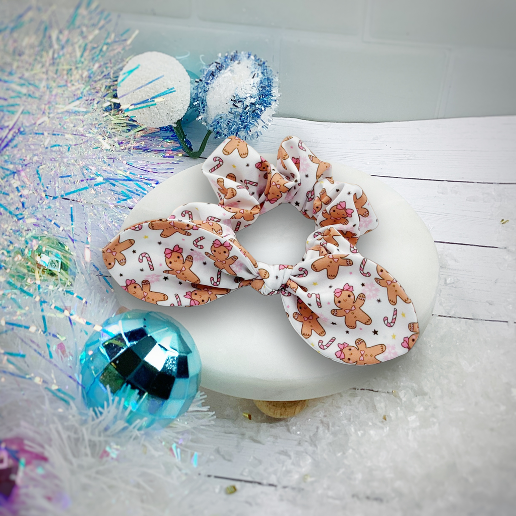 Cutie Gingerbread Girls Bow Strip, Headband and Scrunchie Collection