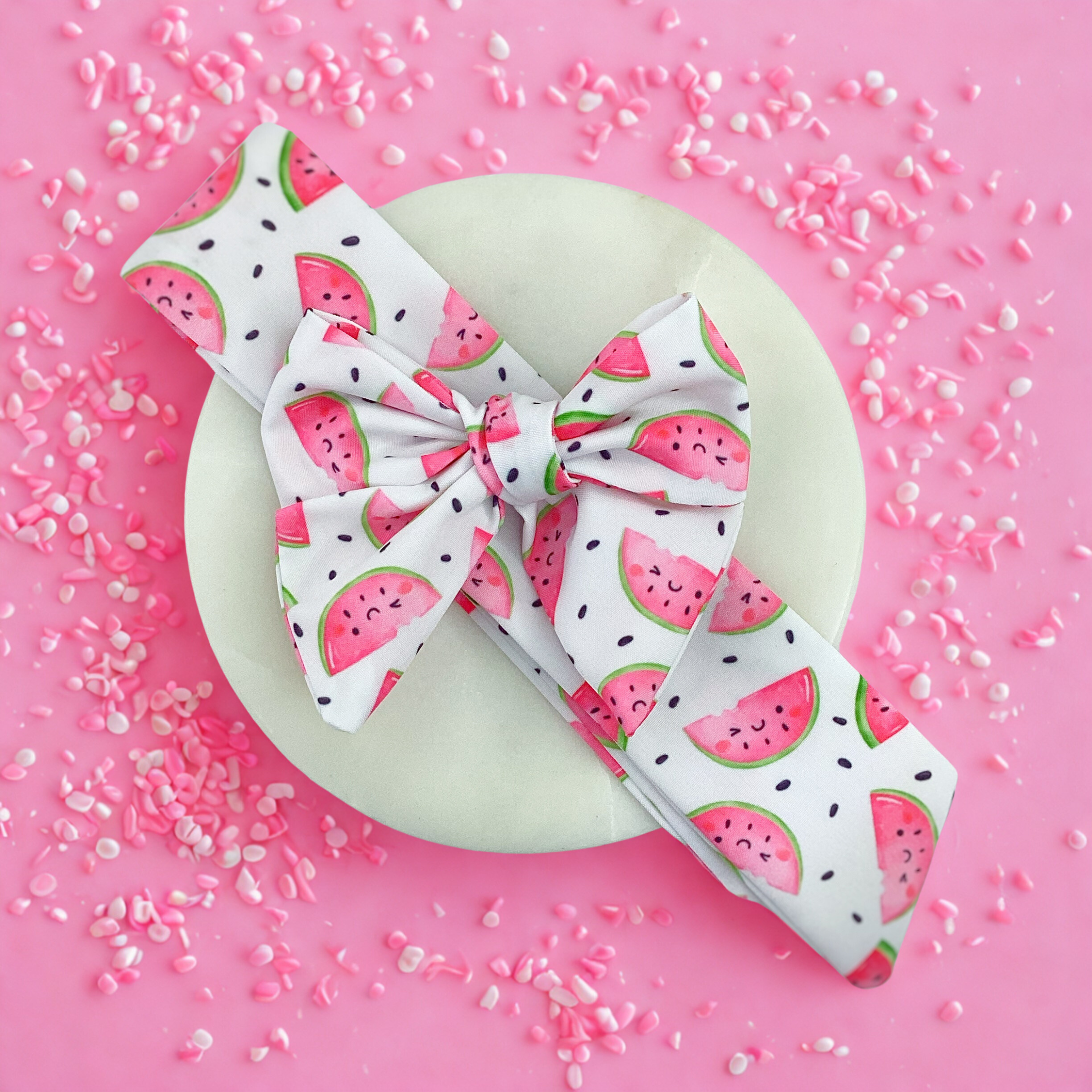 Pink Watermelons Bow Strip and Scrunchie Collection
