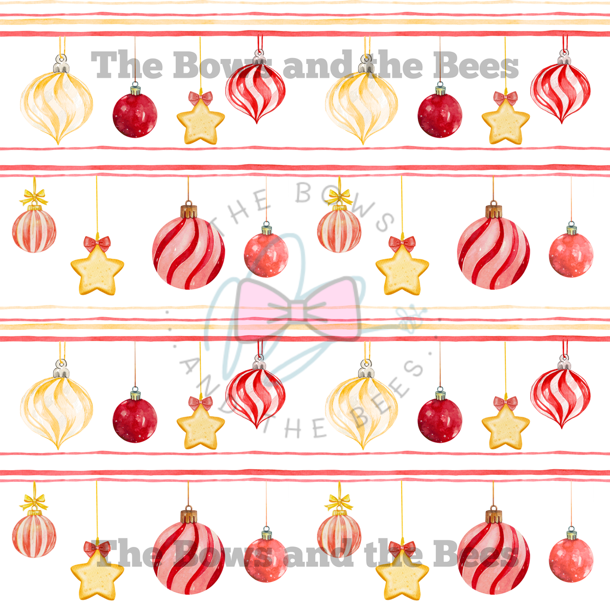 Hanging Luxe Ornaments | Christmas Seamless Pattern