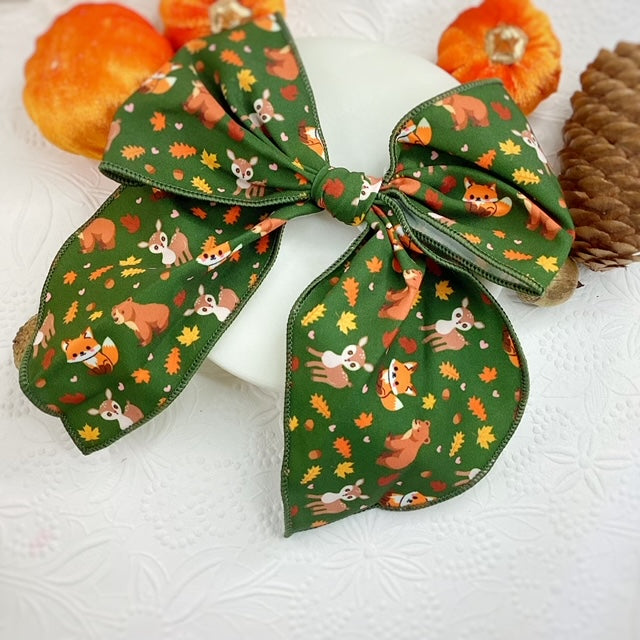 Fall Forest Friends Bow Strip and Scrunchie Collection