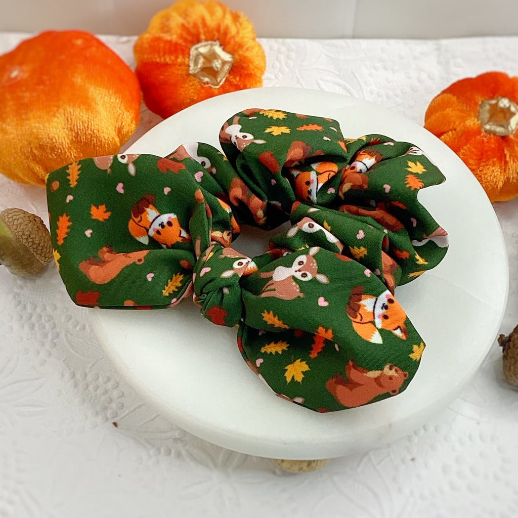 Fall Forest Friends Bow Strip and Scrunchie Collection