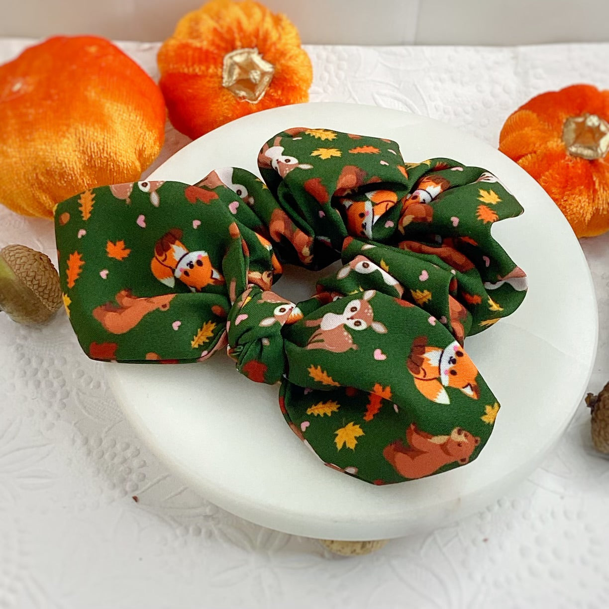 Fall Forest Friends Bow Strip and Scrunchie Collection