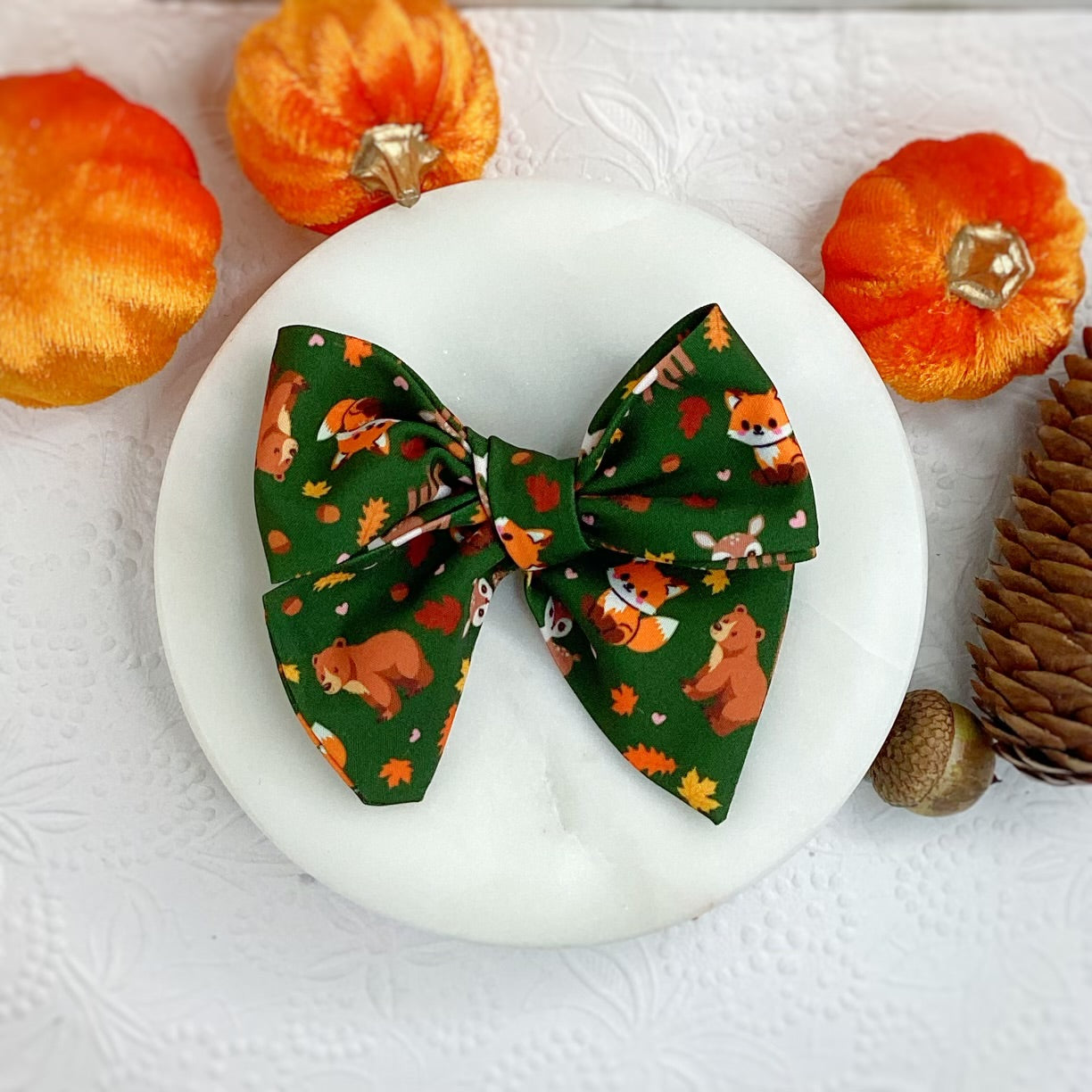 Fall Forest Friends Bow Strip and Scrunchie Collection