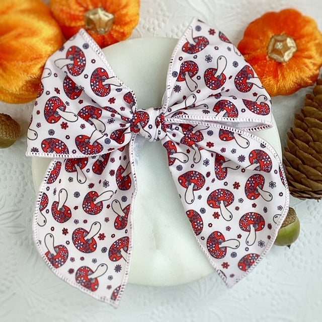 Floral Mushrooms Bow Strip and Scrunchie Collection