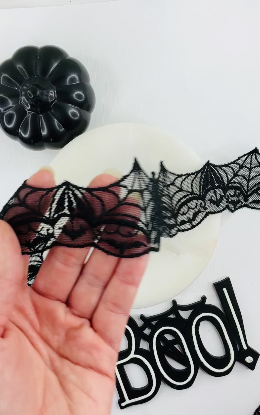 Bat and Spiderweb Custom Lace - RTS