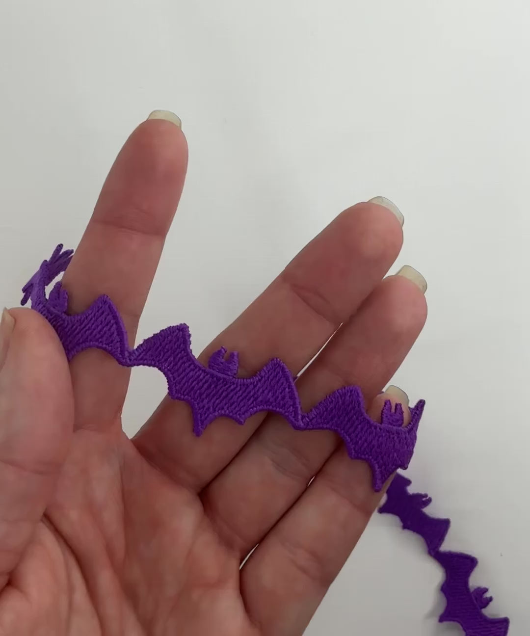 Purple Bat Guipure Lace